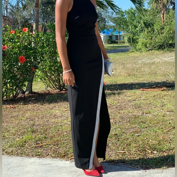 BCX Womens Black Lined Sleeveless Round Neck Full-Length Cocktail Gown Dress S - Picture 3 of 3